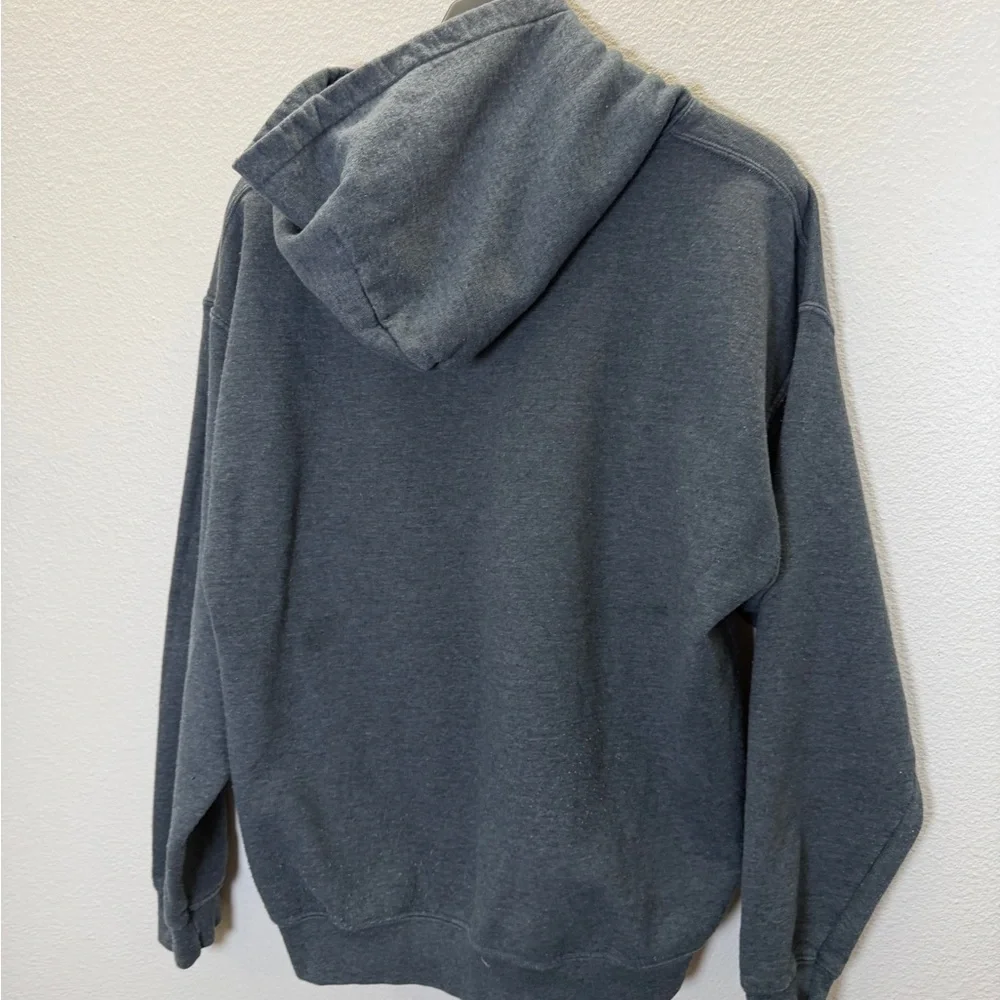 Gildan Dark Gray Hoodie with Logo - Picture 5 of 7